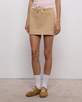 Casablanca Beige mini skirt with logo embroidery WPF26SK19601