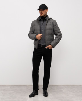 Cashmere&Whiskey Gray shirt with woven pattern 11252091148