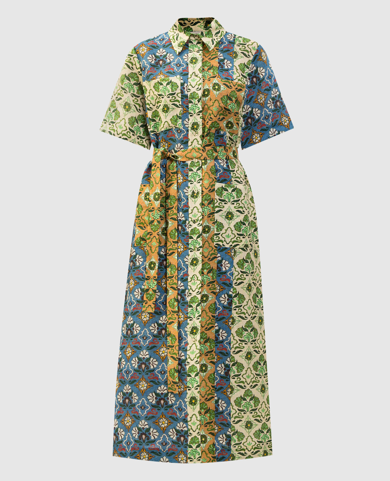 

Ali Spliced Linen Pework Shirt Dress Alemais, White