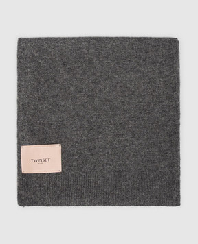 Twinset Gray scarf with wool 262TO5580