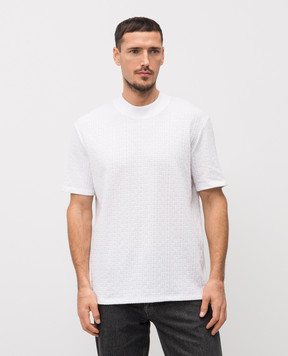 Balmain White T-shirt with a pattern GH1EG200JL67