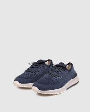 Brunello Cucinelli Blue sneakers with textured logo MZUKISO250