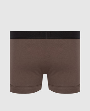 Tom Ford Brown boxer briefs with contrast logo pattern T4LC31040