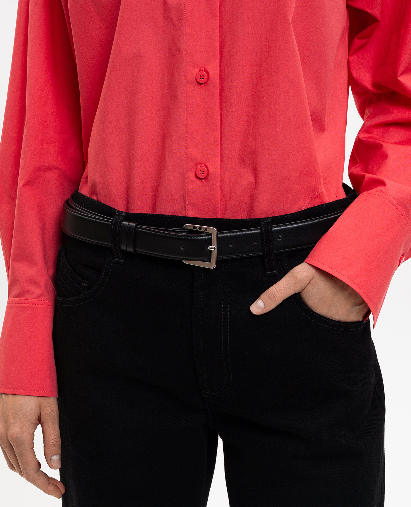 

Black leather belt The Attico