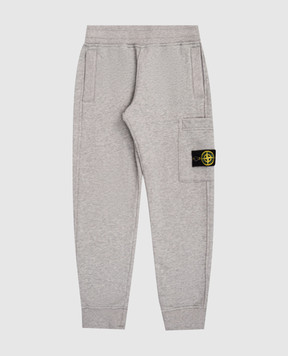 Stone Island Children's gray insulated pants with logo K2S166200001S0M2014