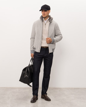 Pini Parma Dark blue jeans with logo patch JEARAWSTR