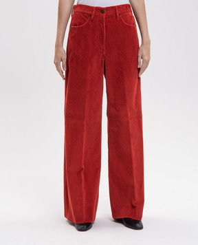 Momoni Aoki red corduroy pants MOPA04231PM