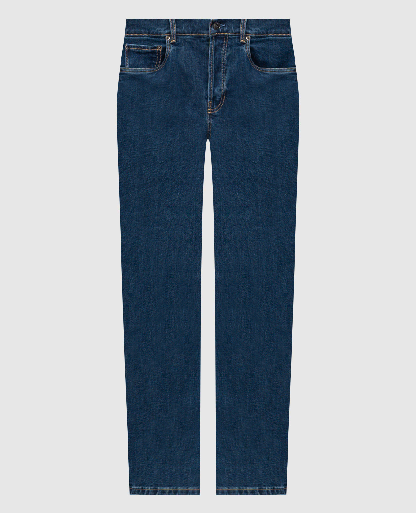 Blue jeans with logo patch
