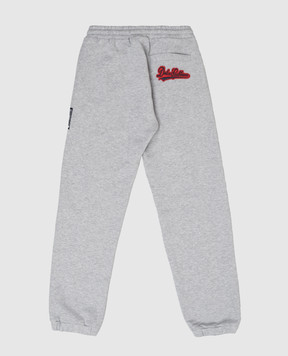Dolce&Gabbana Kids' grey melange joggers with logo patch L4JPLSG7P6J26