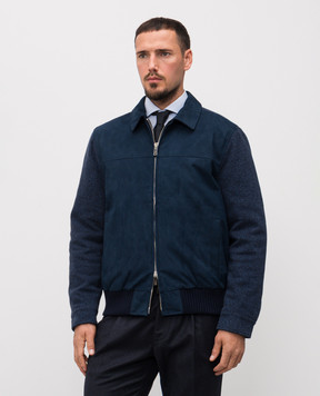 CAPOBIANCO Blue jacket with wool 19M181FSMN