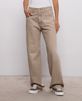 Brunello Cucinelli Beige jeans with a patch MP095P5565