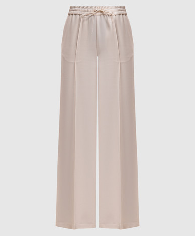 Pantaloni di seta beige