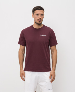 Sporty & Rich Burgundy t-shirt with logo print TO11975325RE02