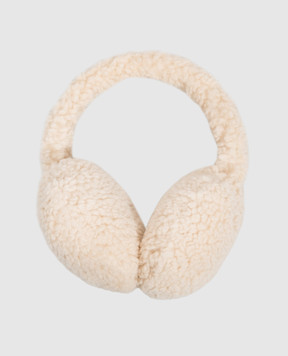 Dolce&Gabbana Children's beige earrings with monogram embroidery LB7A36G7Q3K