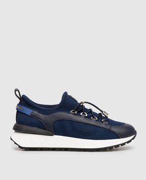 Stefano Ricci Children's blue combination sneakers with logo YG26G8166TSVTS