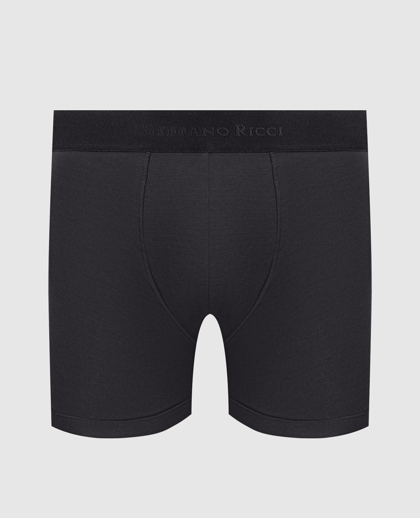 Black boxer briefs with logo pattern