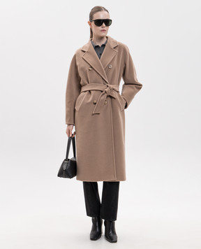 Max Mara Beige double-breasted coat MADAME made of wool and cashmere MADAME