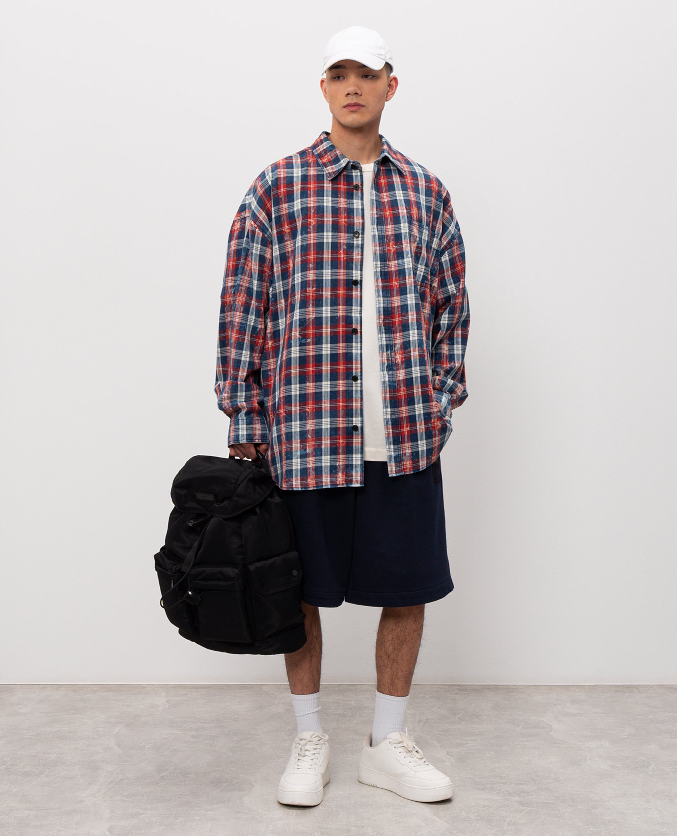 

Blue checkered shirt Juun.j