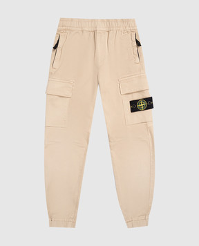 Stone Island Children's beige joggers with logo K2S163100007S001214