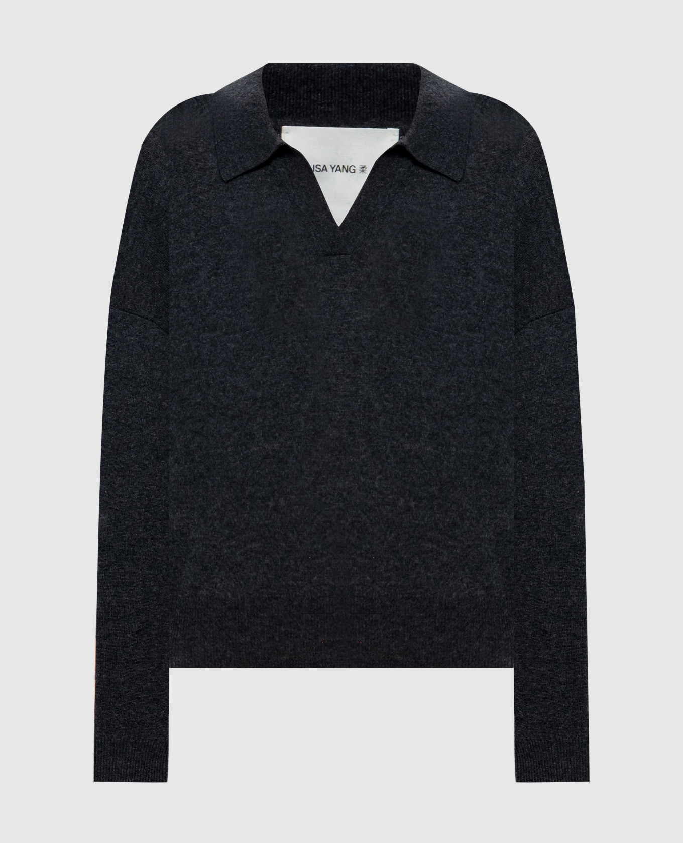 Katriel grey cashmere pullover with polo collar