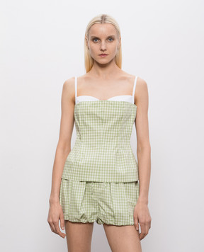 Simkhai Green checkered top 3262160CAPGING