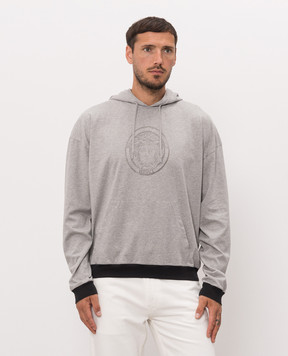 Versace Grey hoodie with logo print 10254331A18731