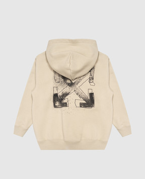 Off-White Spray Arrow khaki children's hoodie 44BBB001F26F00C