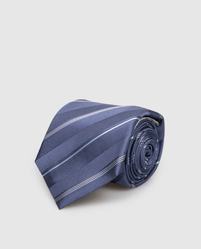 Brunello Cucinelli Blue striped silk tie MR8450018
