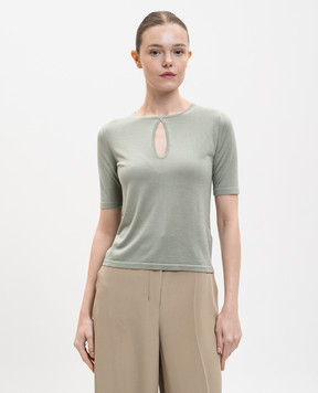Max Mara VALIDO green silk and cashmere T-shirt MXPVALIDO