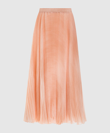 Orange midi skirt