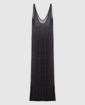 Venuja Black maxi beach dress with crystals DS005B