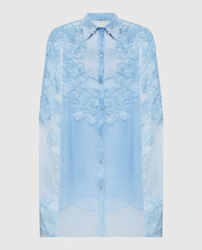 Ermanno Scervino Blue silk blouse D482K708APCSFWB