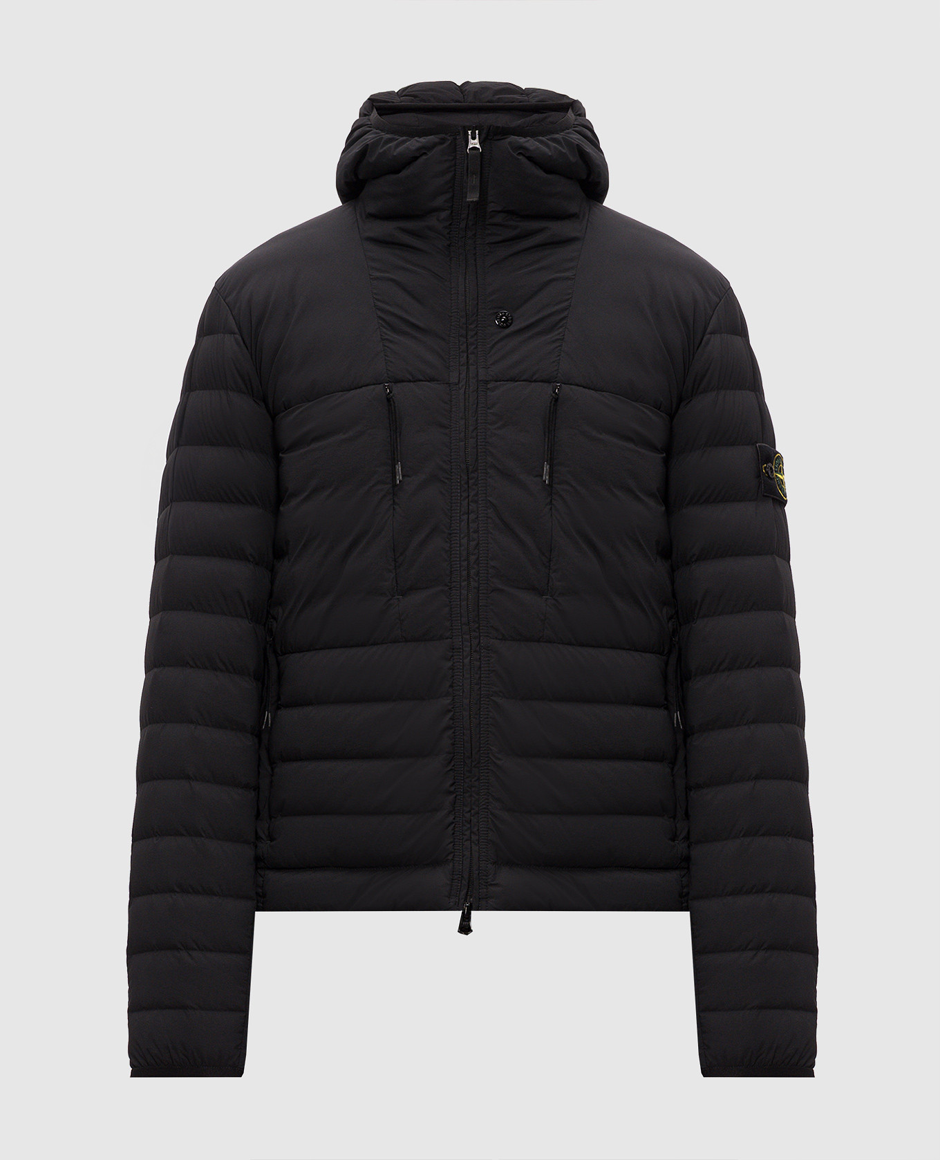 Black down jacket with hood Stone Island