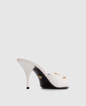 Versace White Patent Leather Opera Bow Mules 1018239D2VE