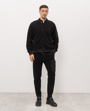 C.P. Company Black cargo joggers with logo patch MSP191A006614G