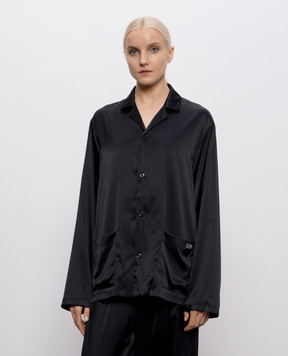 Maison Margiela MM6 Black silk blouse in pajama style MJHH50050