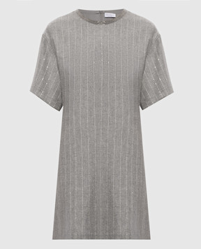 Brunello Cucinelli Gray dress with wool MG576AB4C1