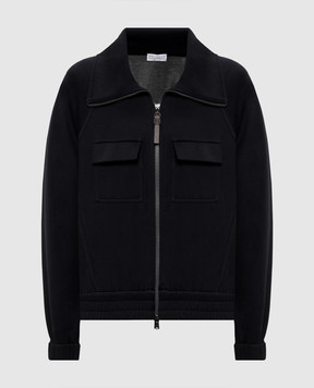 Brunello Cucinelli Black sports jacket with silk MP828B2B06