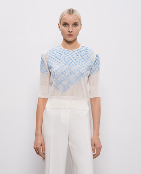 Ermanno Scervino White top with embroidery D485L336RLJY