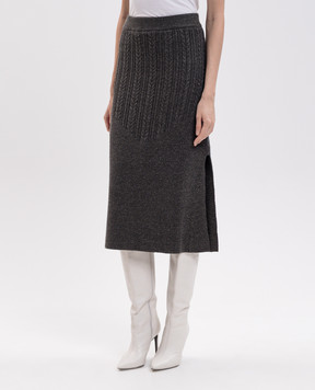 Twinset Gray skirt with wool 262LI3MBB