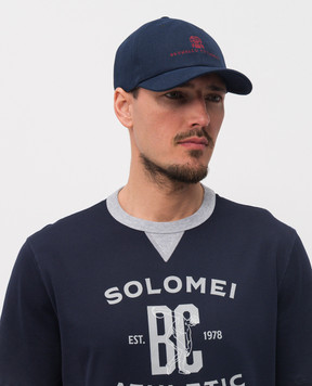 Brunello Cucinelli Blue cap with logo M277P9850