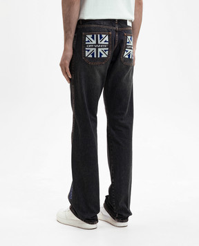 Off-White Black jeans with a worn effect 44XYA195S26D003