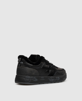 Premiata Nous black leather sneakers with fur NOUS8465M