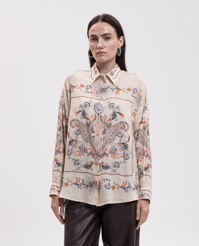 Momoni Beige blouse PITANGA BIS with print MOSH01907MO