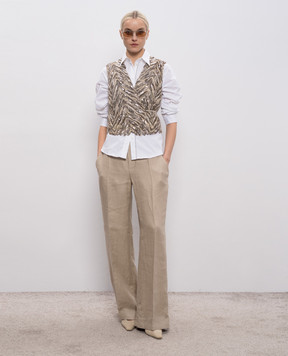 Brunello Cucinelli Brown vest with linen and silk lining MCWR07606