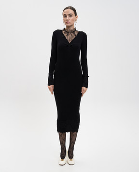 Valentino Black cashmere midi dress 7B0KD14L9SH