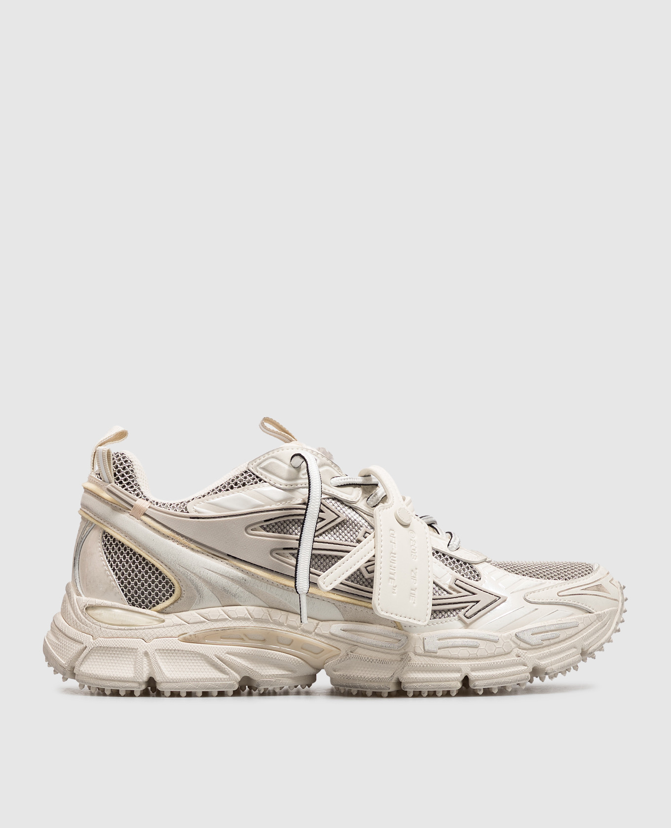 Beige Be Right Back Wonder Out sneakers with textured logo Off-White