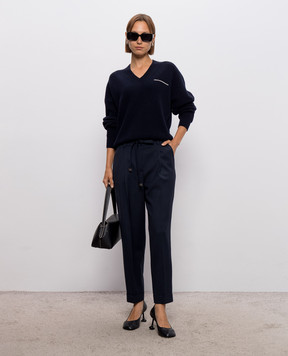 Peserico Blue wool pants A04539AA3472