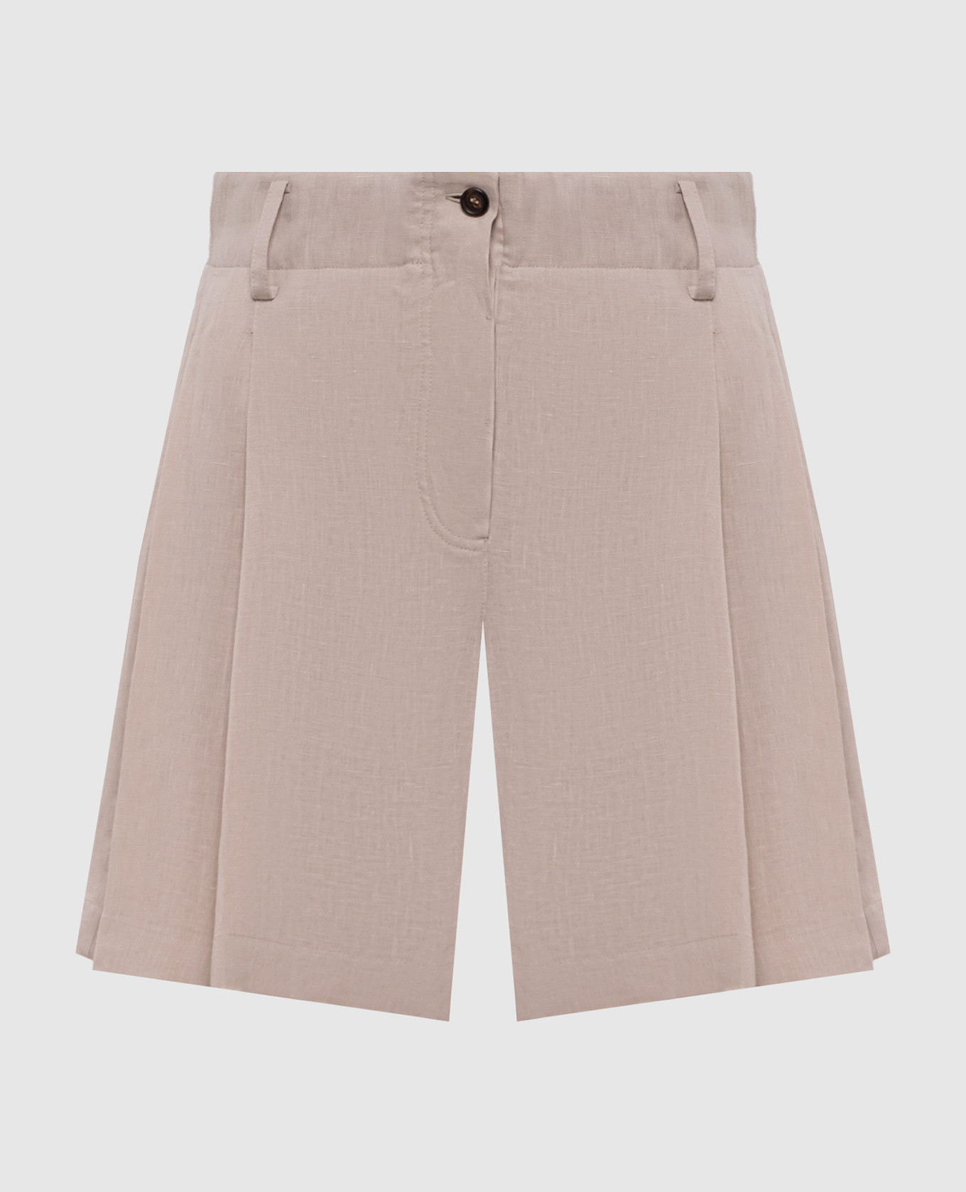 Beige linen shorts