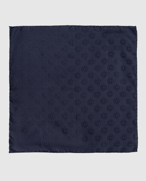 Brunello Cucinelli Blue silk scarf with woven pattern MX8740091